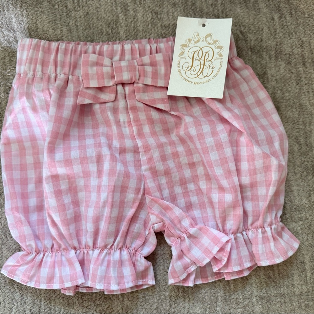 The Beaufort Bonnet Company Pink Checkered Ruffle Shorts